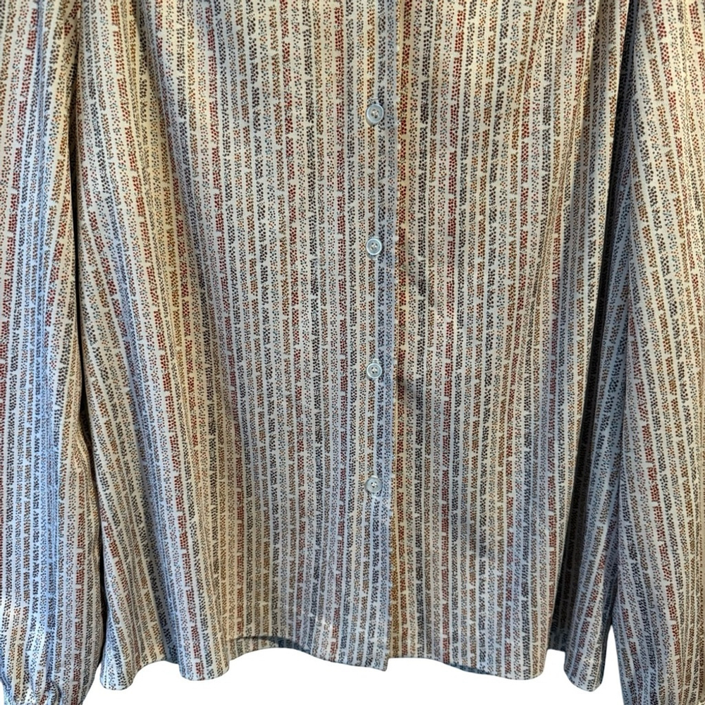 Vintage D’Allairds 80s 90s Button-Up Blouse Size L Retro Office Lightweight - Picture 9 of 13